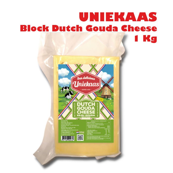 Jual UNIEKAAS Block Dutch Gouda Cheese 1 Kg / Keju Gouda Blok 1kg Shopee Indonesia