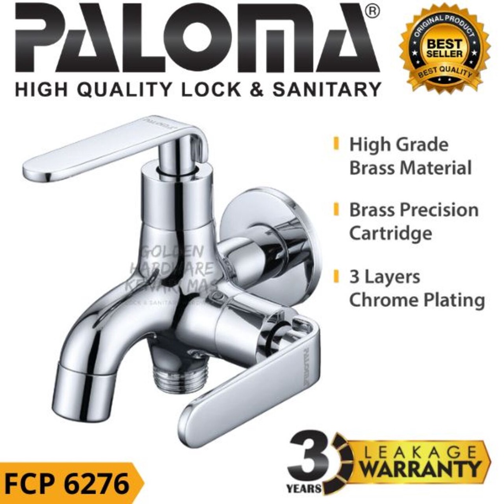 Jual PALOMA FCP 6276 KERAN CABANG TEMBOK SHOWER BAK MANDI DOUBLE KERAN ...