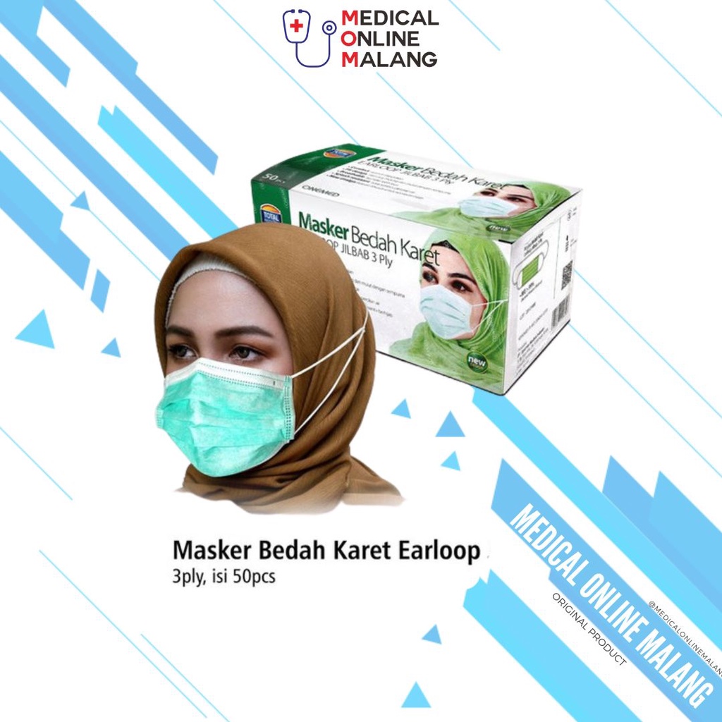 Jual MASKER BEDAH KARET ONEMED EARLOOP PLUS / HEADLOOP / MASKER HIJAB 3 ...