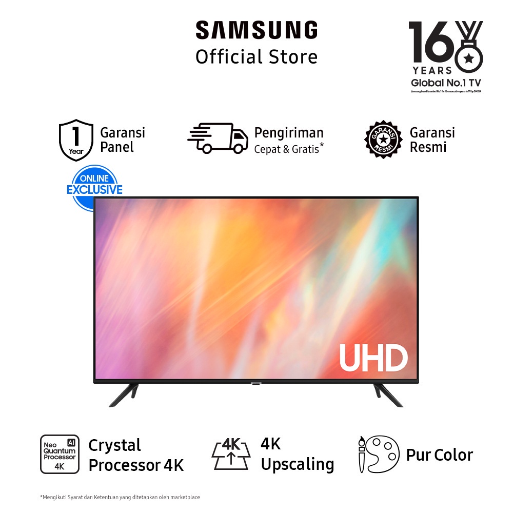 Jual Samsung Smart TV 50 inch UHD 4K AU7002 dengan PurColor