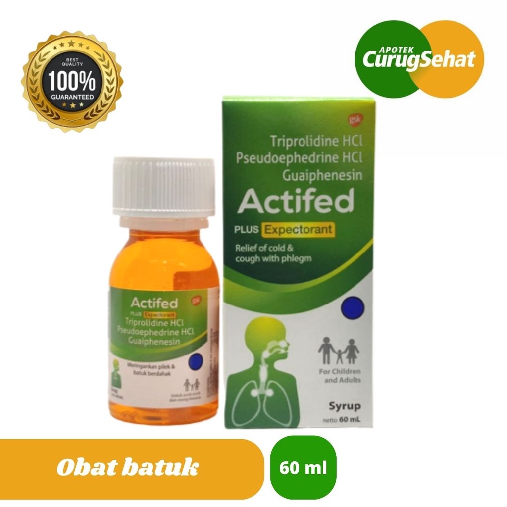 Jual Actifed Plus Expectorant Actifed Hijau Obat Batuk Pilek Sirup