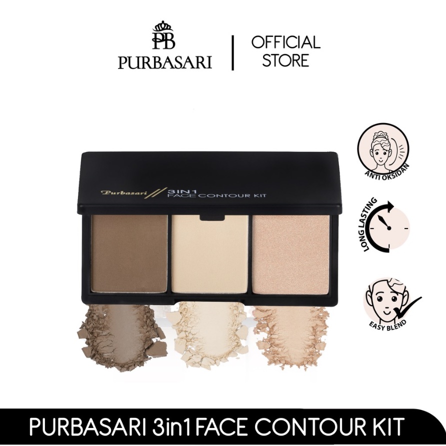 Jual Purbasari 3in1 Face Contour Kit / Highlighter Contour Shading