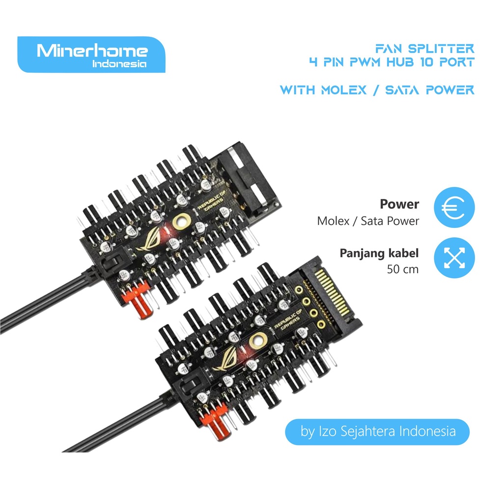 EZDIY-FAB 10 Porte PWM Fan Hub,Splitter Per Ventole A 4pin E 3pin,Utilizzare Solo Una Testata MB - 9