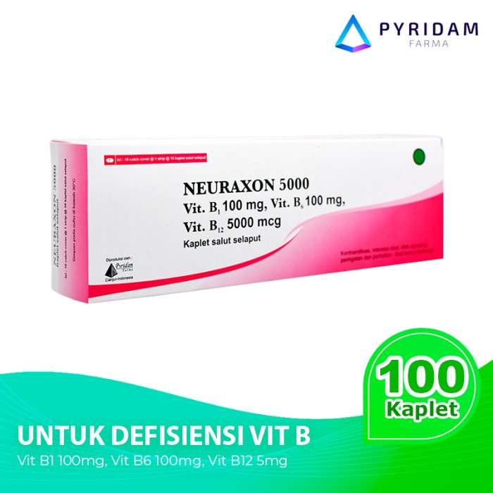 Jual Neuraxon 5000 untuk Defisiensi Vitamin B B1, B6, dan B12 100