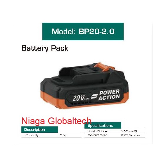 Jual POWER ACTION BP20 BATTERY CORDLESS 20V | Shopee Indonesia