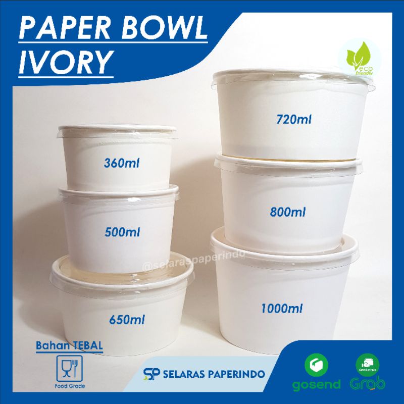 Jual ISI 100pcs | Paper cup mangkok kertas polos - paper bowl polos ...