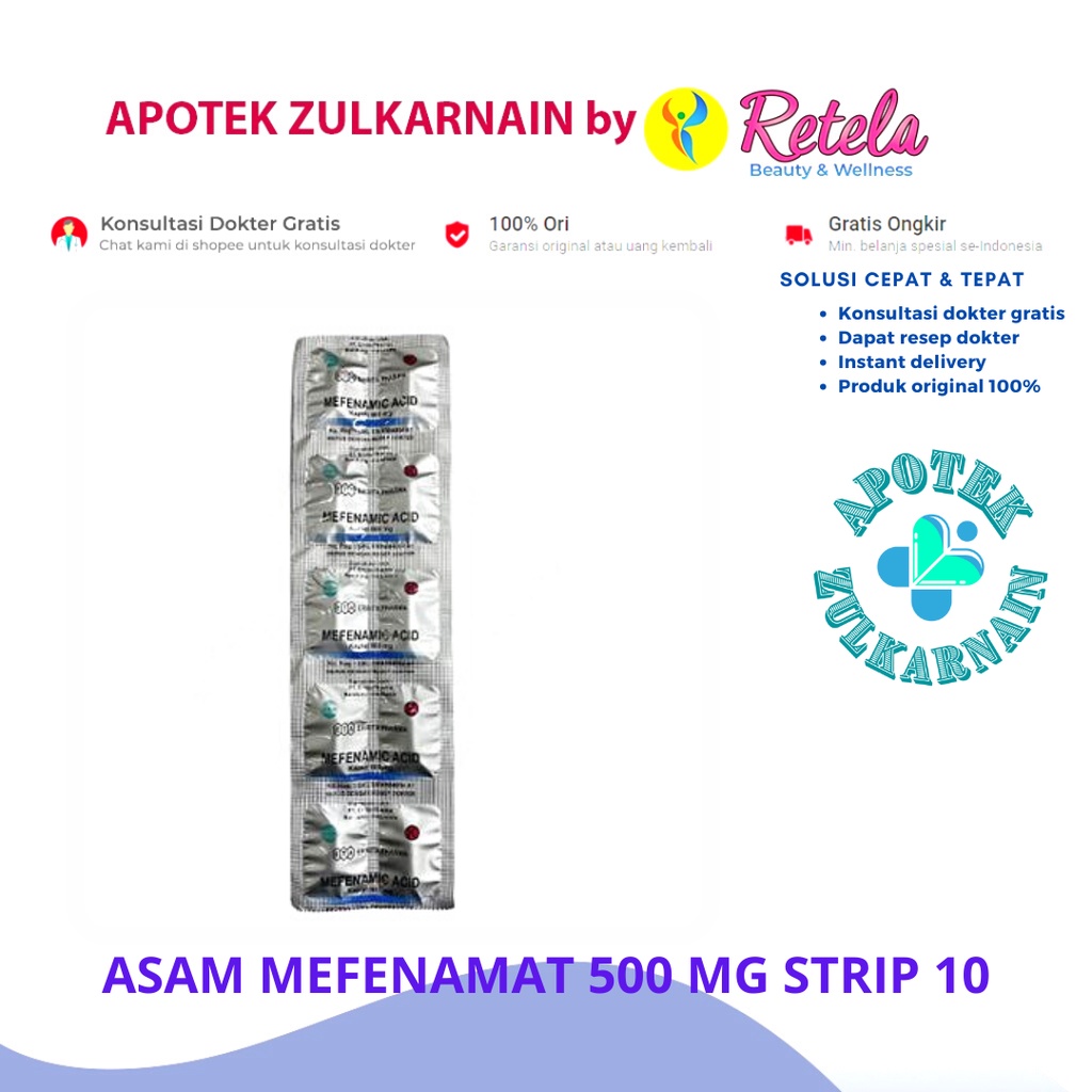 Jual Mefenamic Acid 500Mg 1 Strip 10 Tablet | Shopee Indonesia