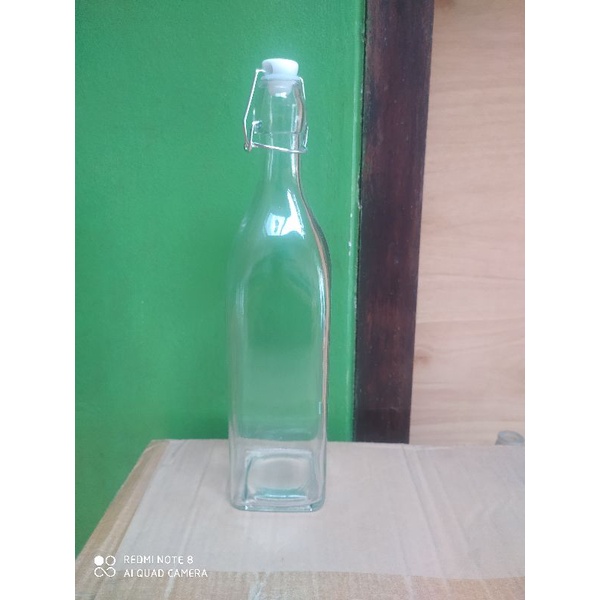 Jual Botol Kaca Tutup Swing 1000ml KOTAK/ Botol Kaca Kombucha Kopi Susu ...