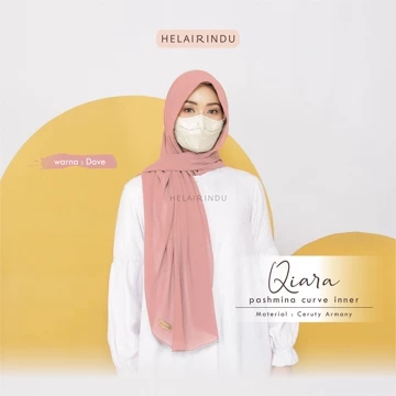 HELAIRINDU Hijab Pashmina Instan Inner Oval 80 X 180cm Pasmina Ceruty Baby Doll Instan Masker