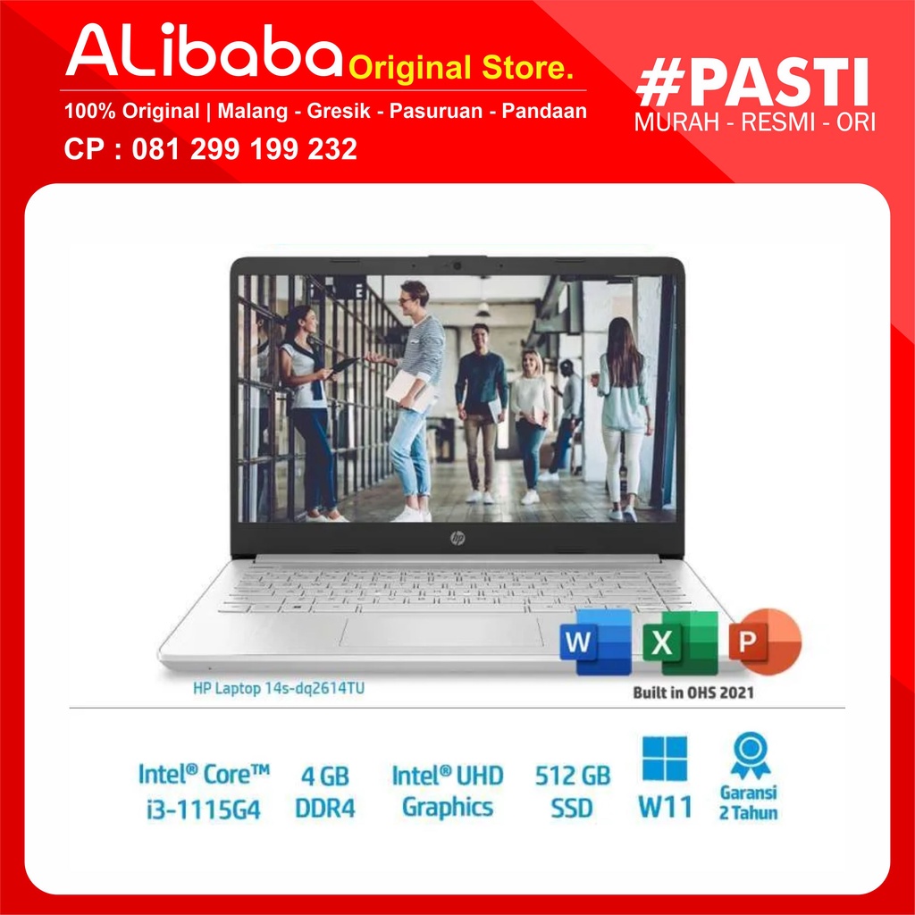 Jual Laptop Hp 14s Dq2614tu Intel Core I3 1115g4 4gb 512gb 14 Fhd Win 11 Shopee Indonesia 3531