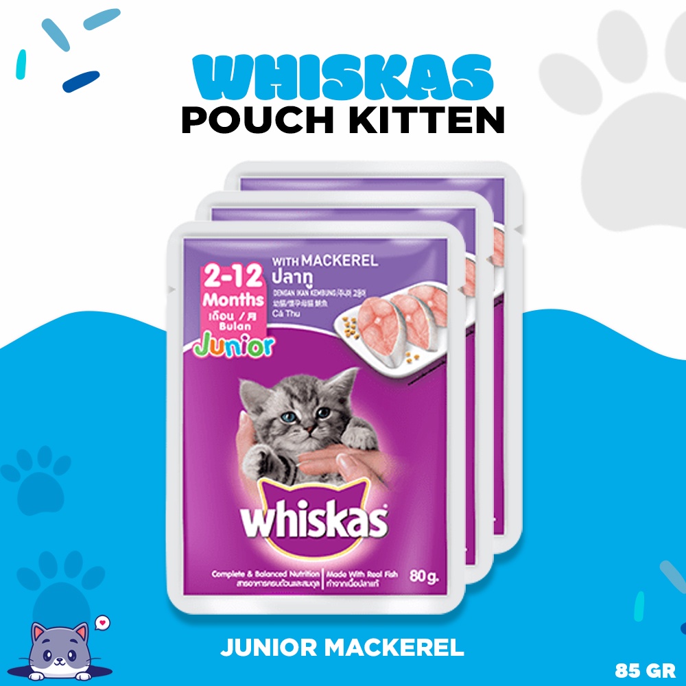 Jual WHISKAS POUCH JUNIOR SERIES Makanan Kucing Basah Shopee Indonesia