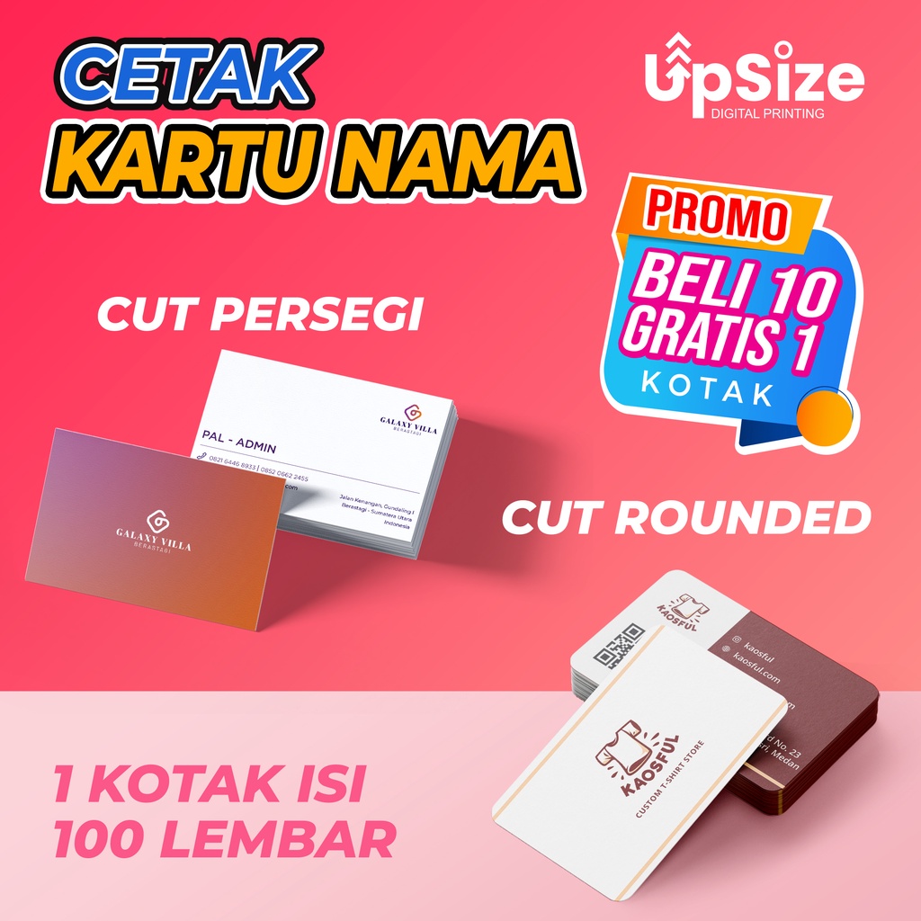 Jual Cetak Kartu Nama 1 Sisi 2 Sisi Bahan Art Carton 260 Kotak Murah Shopee Indonesia