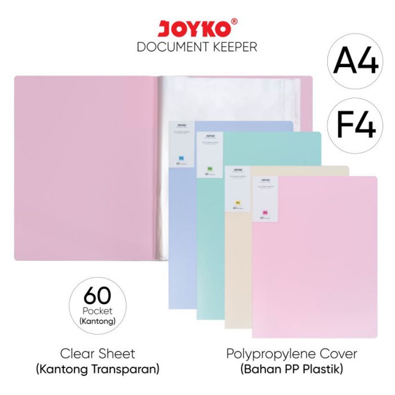 Jual JOYKO Document Keeper Clear Holder Map File Dokumen Folder Warna ...