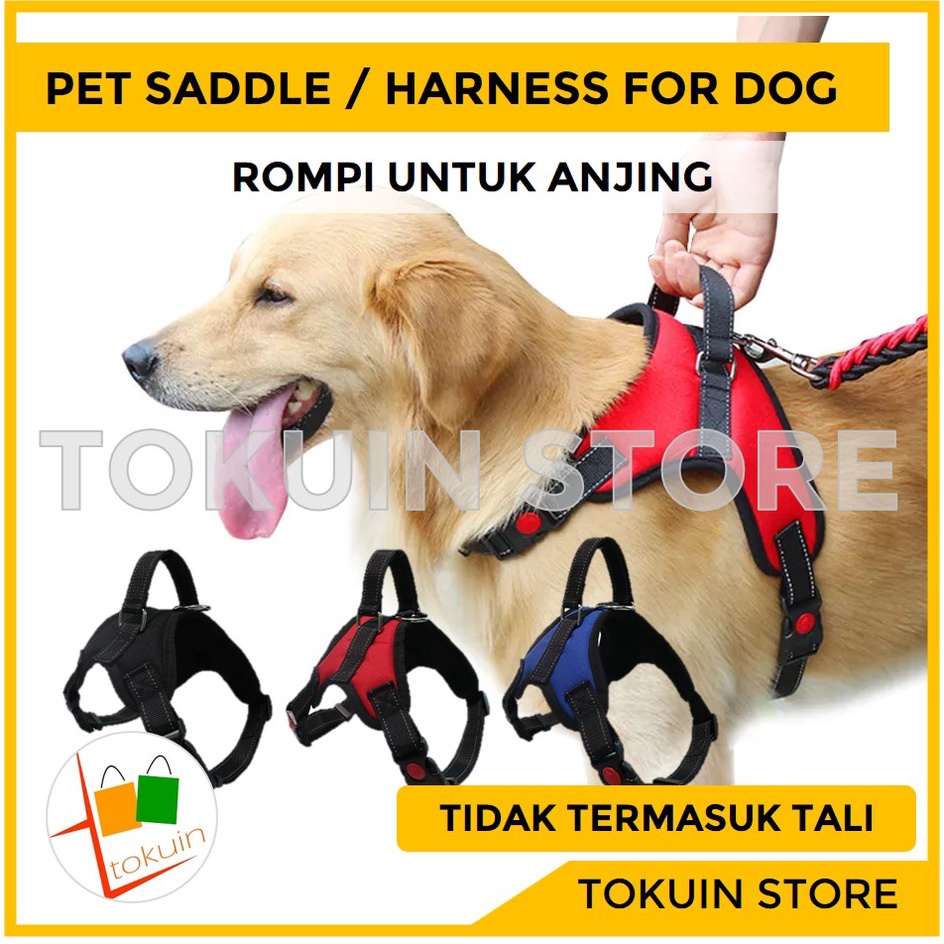 Jual Pet Dog Harness Anjing Vest Rompi Baju Tuntun Anjing Besar Kecil ...