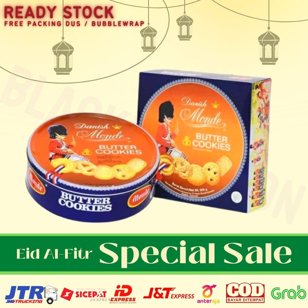 Jual FREE BUBBLEWRAP & DUS !! Monde Butter Cookies 454 Gram Kaleng