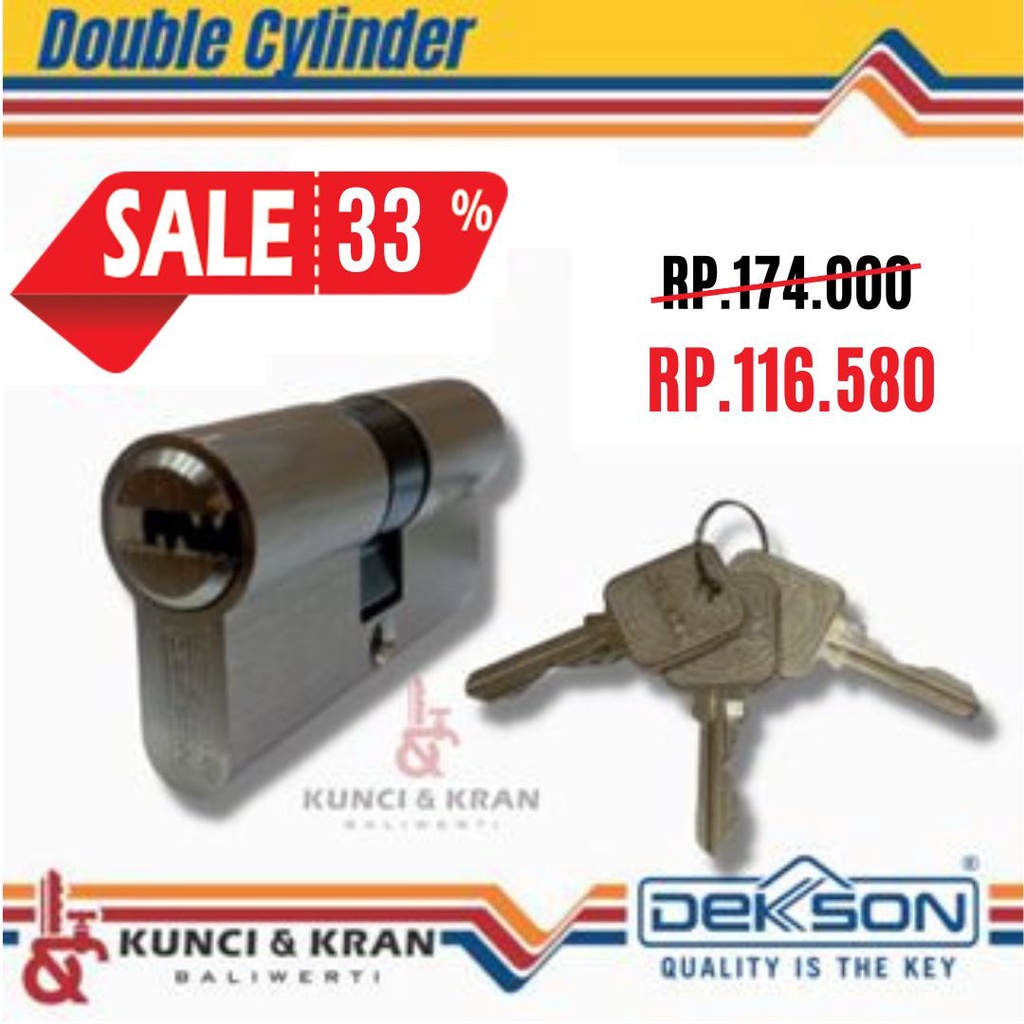 Jual Silinder Kunci Dekkson Cyl Dc Dl 60mm Sn Double Cylinder Kunci