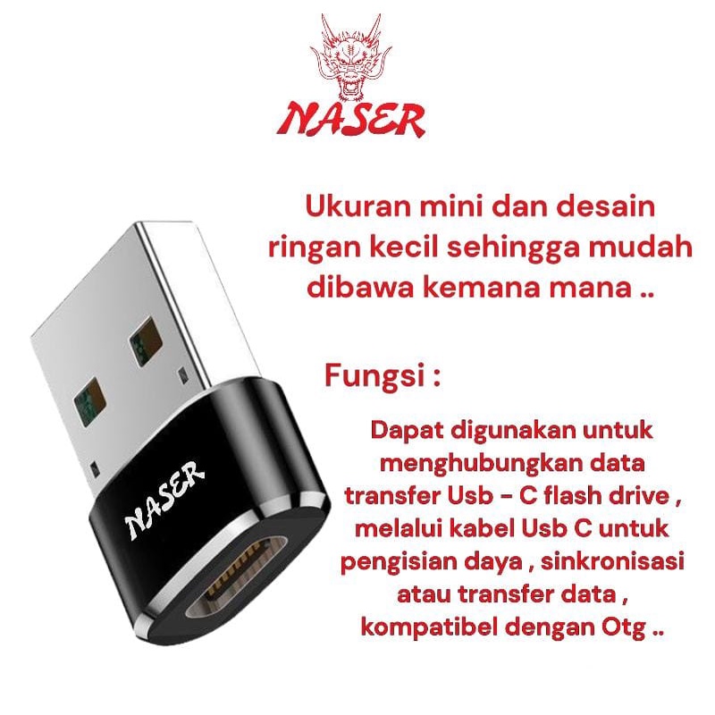 Jual NASER OTG TYPE C USB NRO-05 / ADAPTER CONVERTER USB TYPE C USB ...