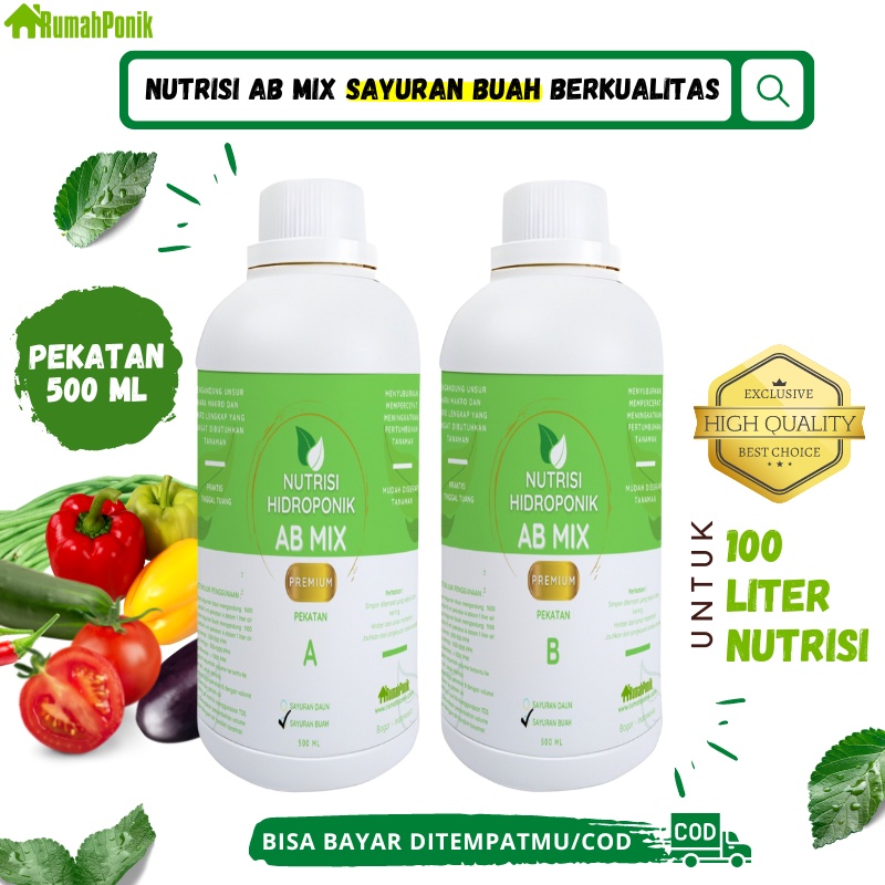 Jual Nutrisi Ab Mix Ml Cair Sayuran Buah Nutrisi Hidroponik Cair