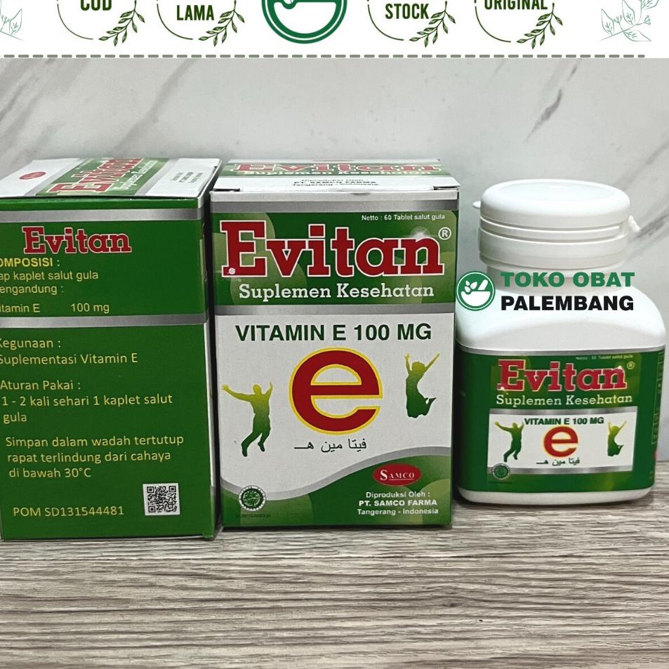 Jual MEN SALE EVITAN 60 TABLET VITAMIN E VITAMIN E 100 MG VITAMINE VITAMINE SAMCO. VIT E 100 IU