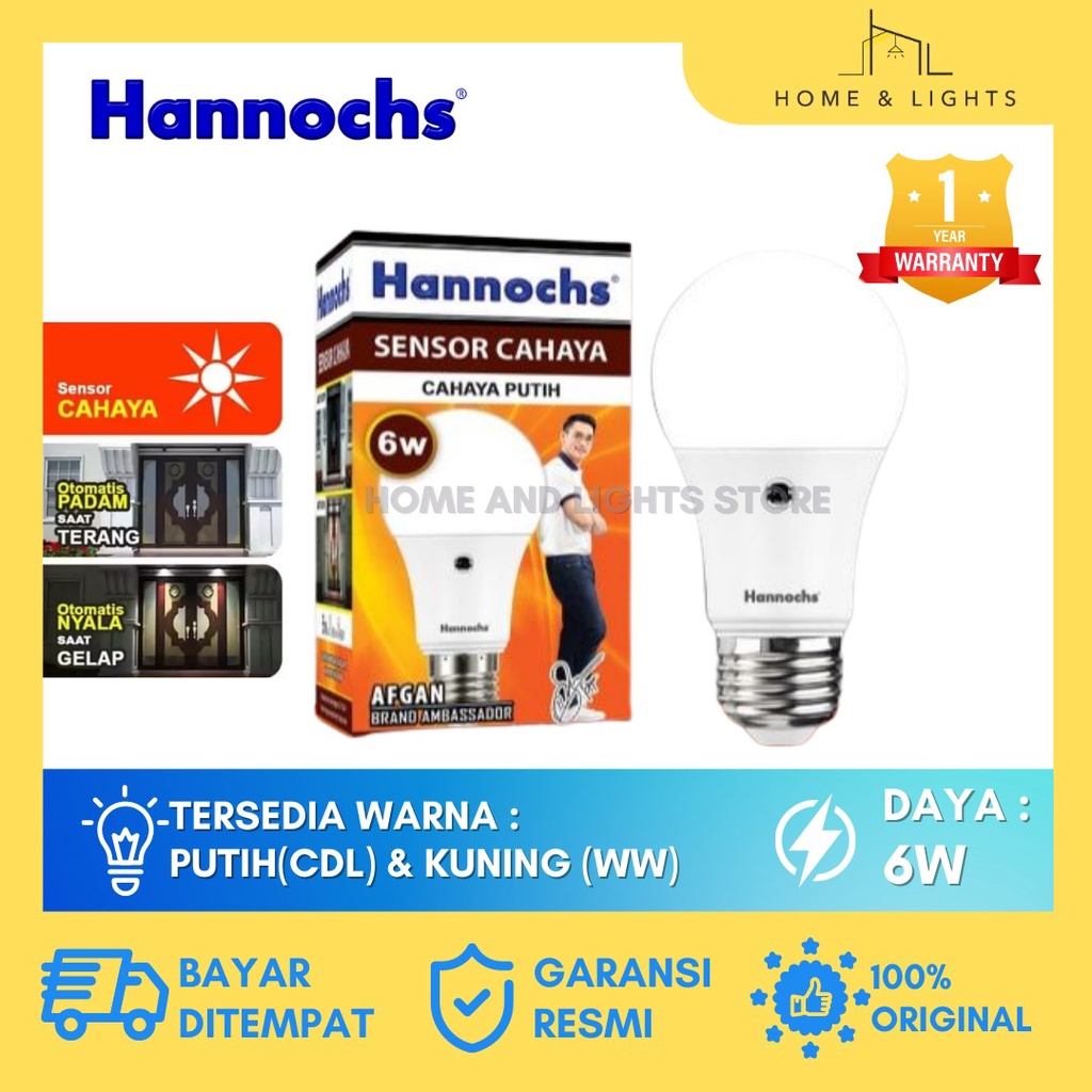 Jual [GARANSI 1THN] Hannochs Light Sensor LED Bulb 6W 9W 11W | Lampu ...