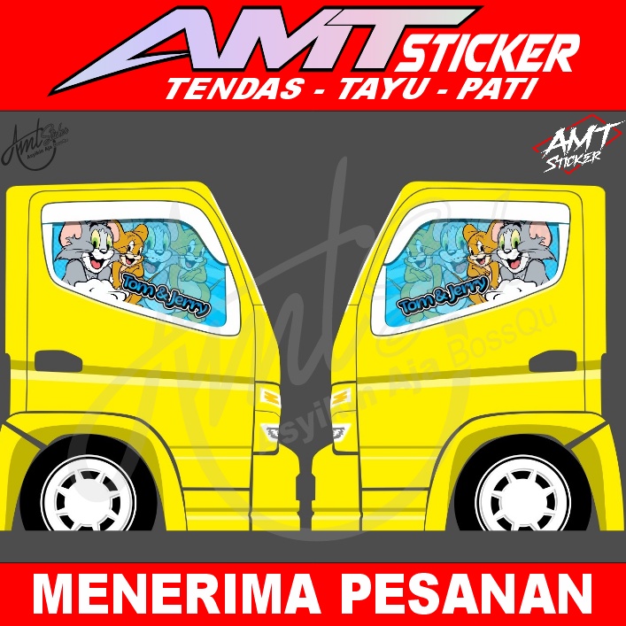 Jual Stiker One Way Kaca Samping Truk Canter Stiker Tom And Jerry