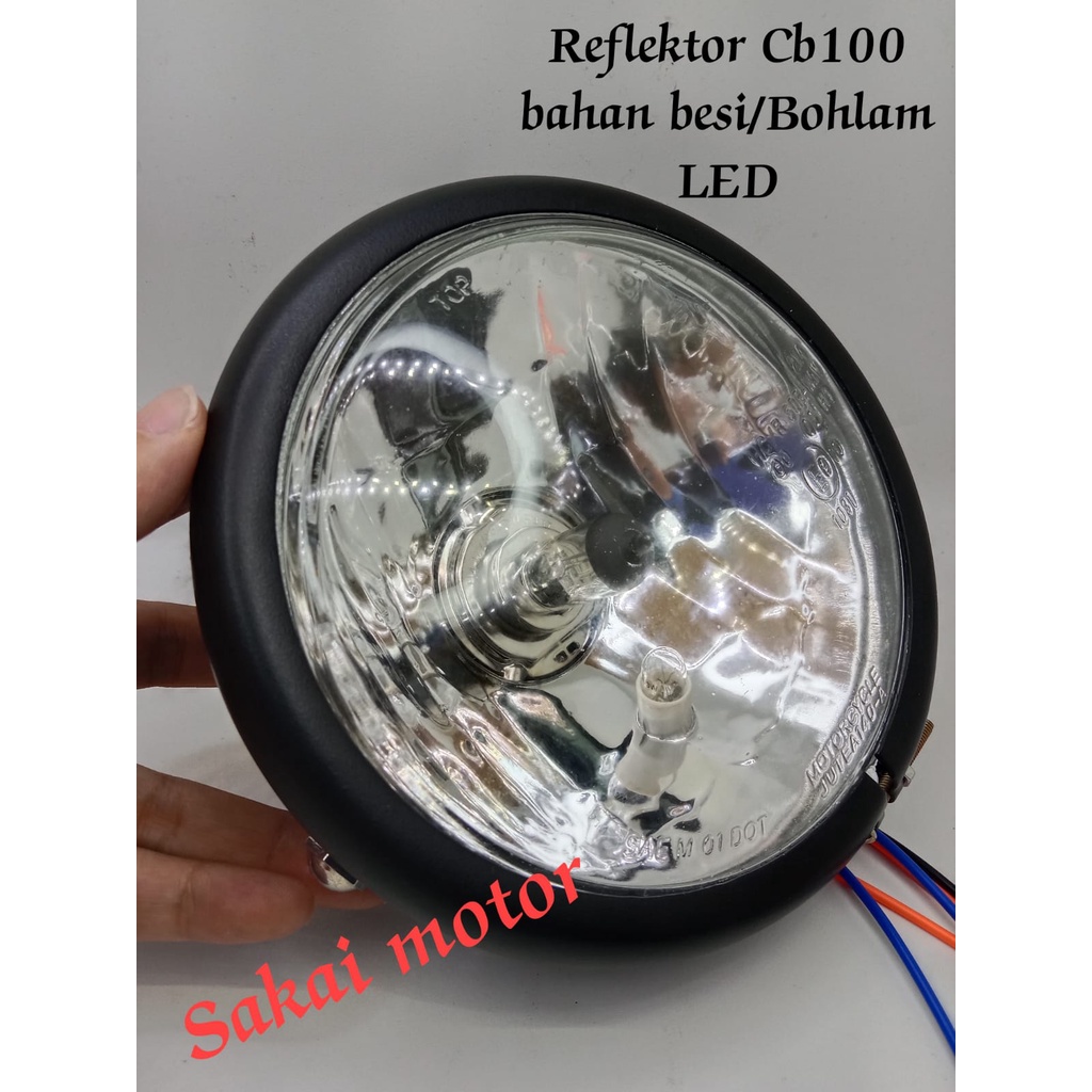 Jual Lampu Depan Head Lamp Cb 100 Reflektor Cb100 Bahan Besi Bohlam