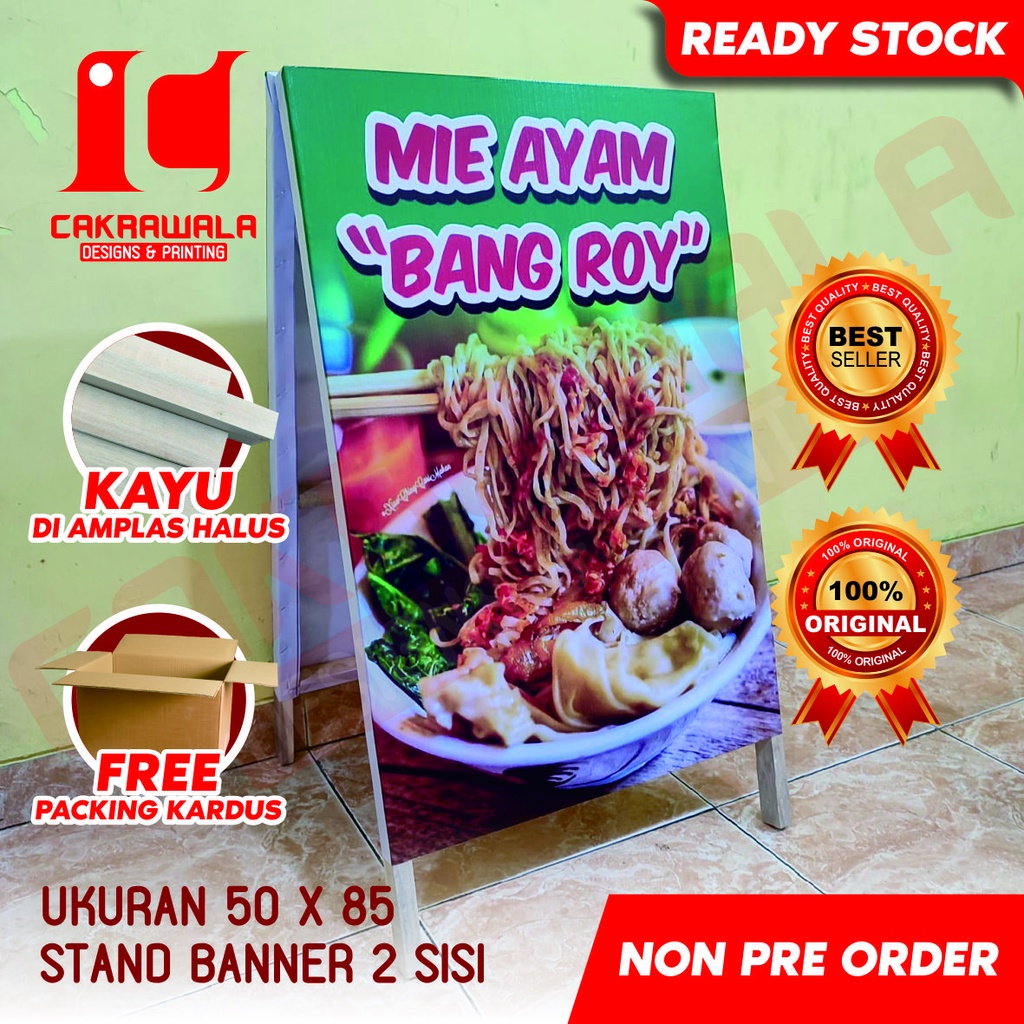 Jual STAND BANNER KAYU MEI AYAM UKURAN 50 X 85 - STANDING BANNER KAYU ...