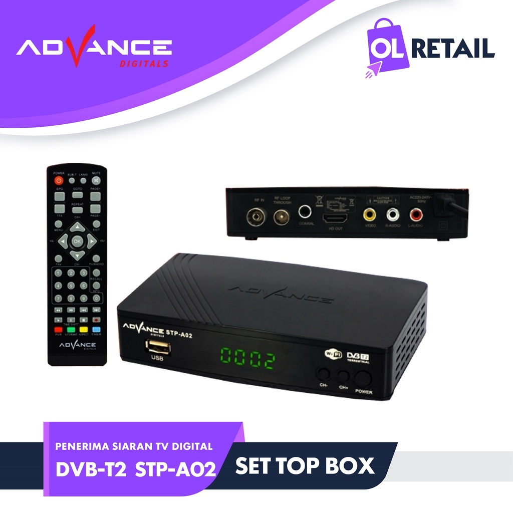 Jual Set Top Box Advance Siaran Tv Digital STPA02 DVBT2 Model