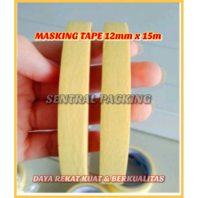 Jual MASKING TAPE/LAKBAN KERTAS UKURAN 20MM*15METER,1 ROLL(ISI 6 PCS