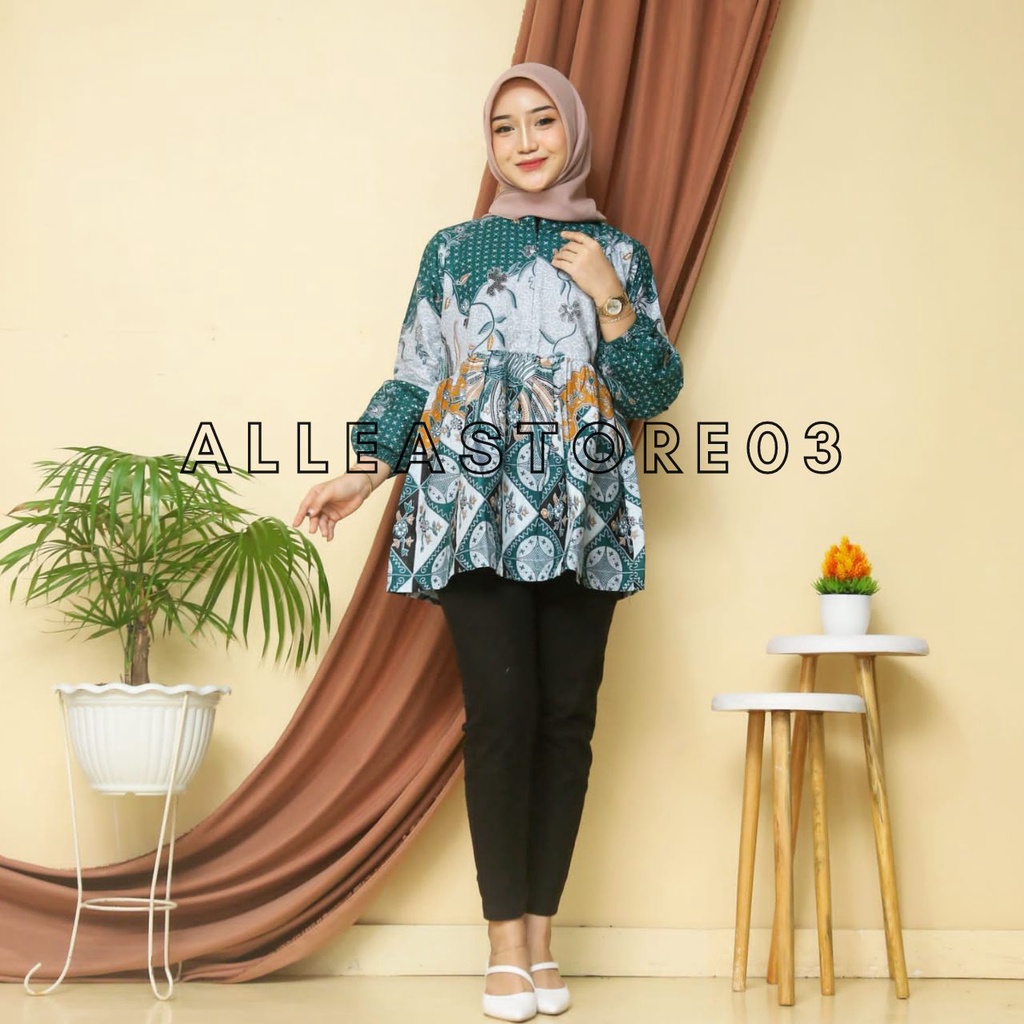 Jual Blouse Batik Lengan Balon Kekinian Motif Alisan Terbaru Modern