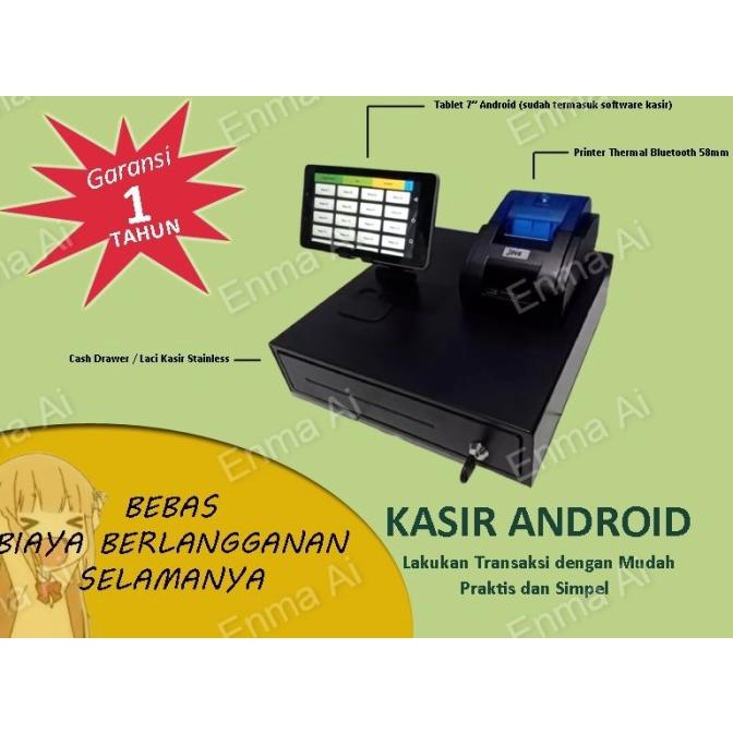 Jual Mesin Alat Kasir Android Toko Retail Pos Paket Plus Laci Shopee Indonesia 0631