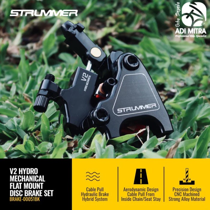 Jual Strummer V2 Road Hydraulic Mechanical Disc Brake Flat Mount Rem ...