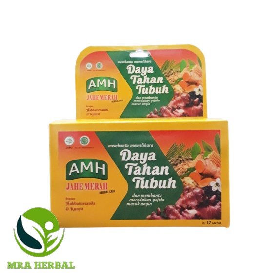 Jual Amh Jahe Merah Herbal Cair Kemasan Per Box Isi 12 Sachet Original ...