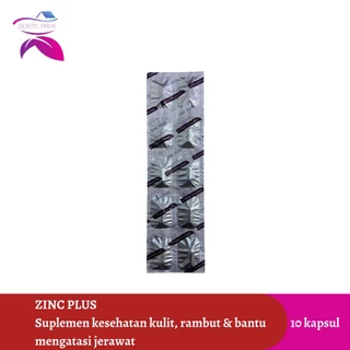 Zinc Plus Strip 10 Kapsul Suplemen Kesehatan Kulit & Rambut / Mengatasi Jerawat