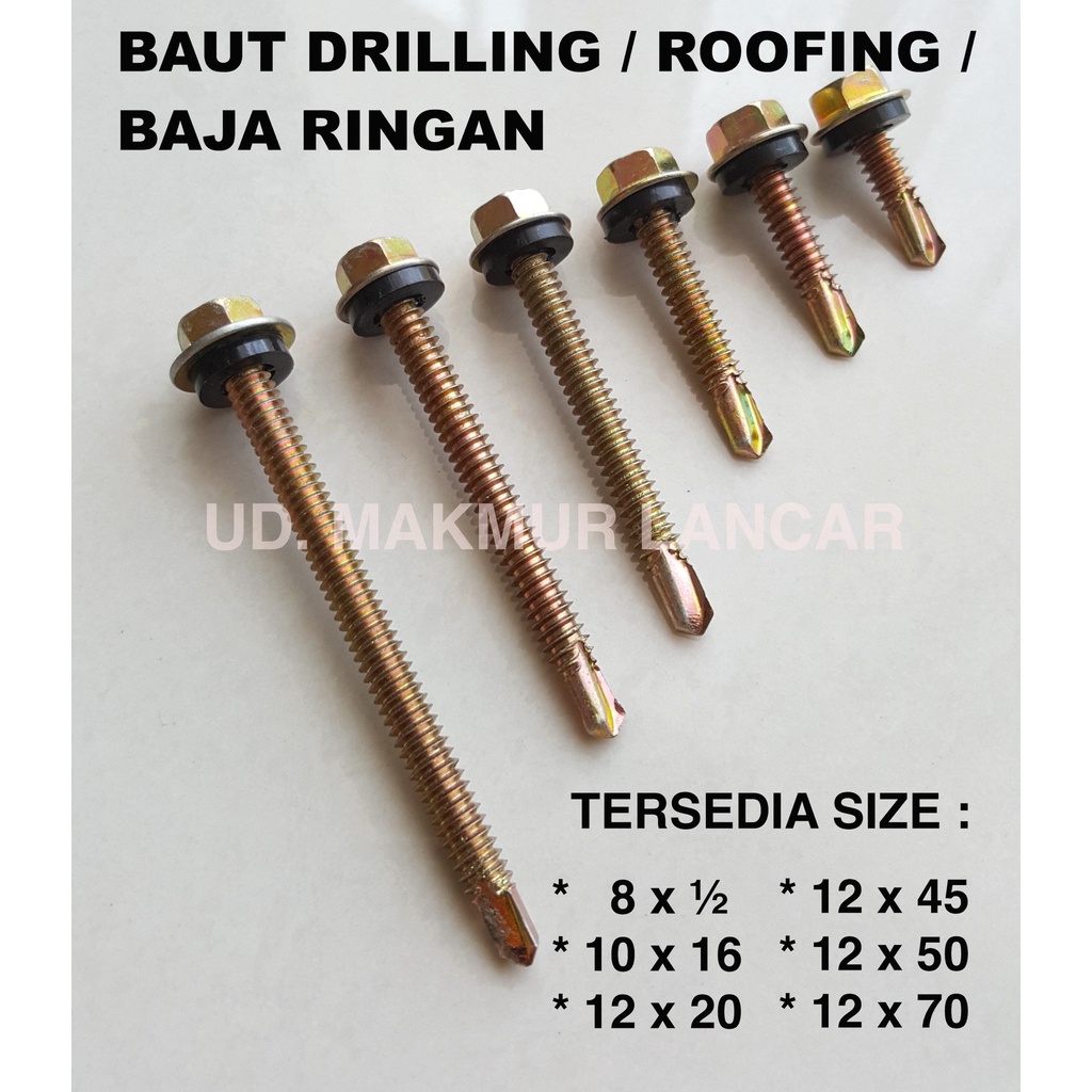 Jual Baut Drilling Roofing Baja Ringan Sds Shopee Indonesia