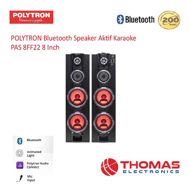 Jual Polytron Bluetooth Speaker Aktif Karaoke Pas 8ff22 8 Inch 8 Ff 22