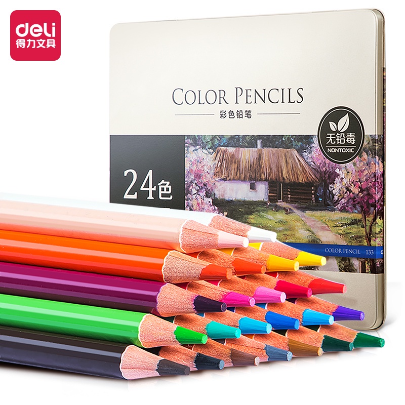 Jual Deli Pensil Warna Minyak / Oil Pencil Color High-Grade 24 Warna ...