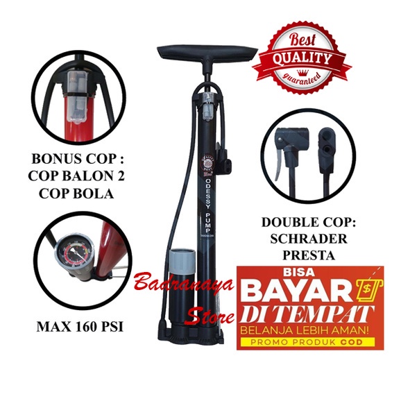 Jual Pompa Ban Tabung Meter Sepeda Motor Mobil Bola Manual Murah