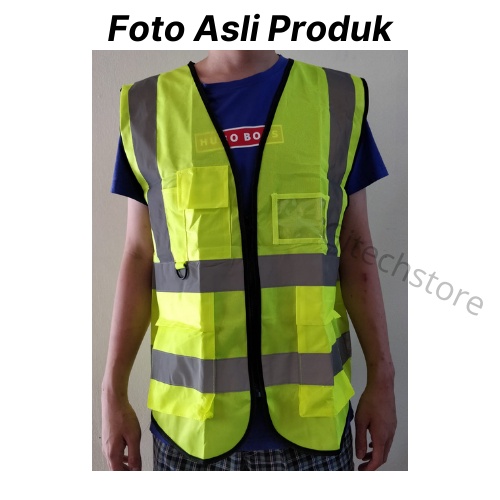 Jual Rompi Safety Kantong Polyster Safety Vest Rompi Reflektif Rompi Proyek Rompi Parkir 9838