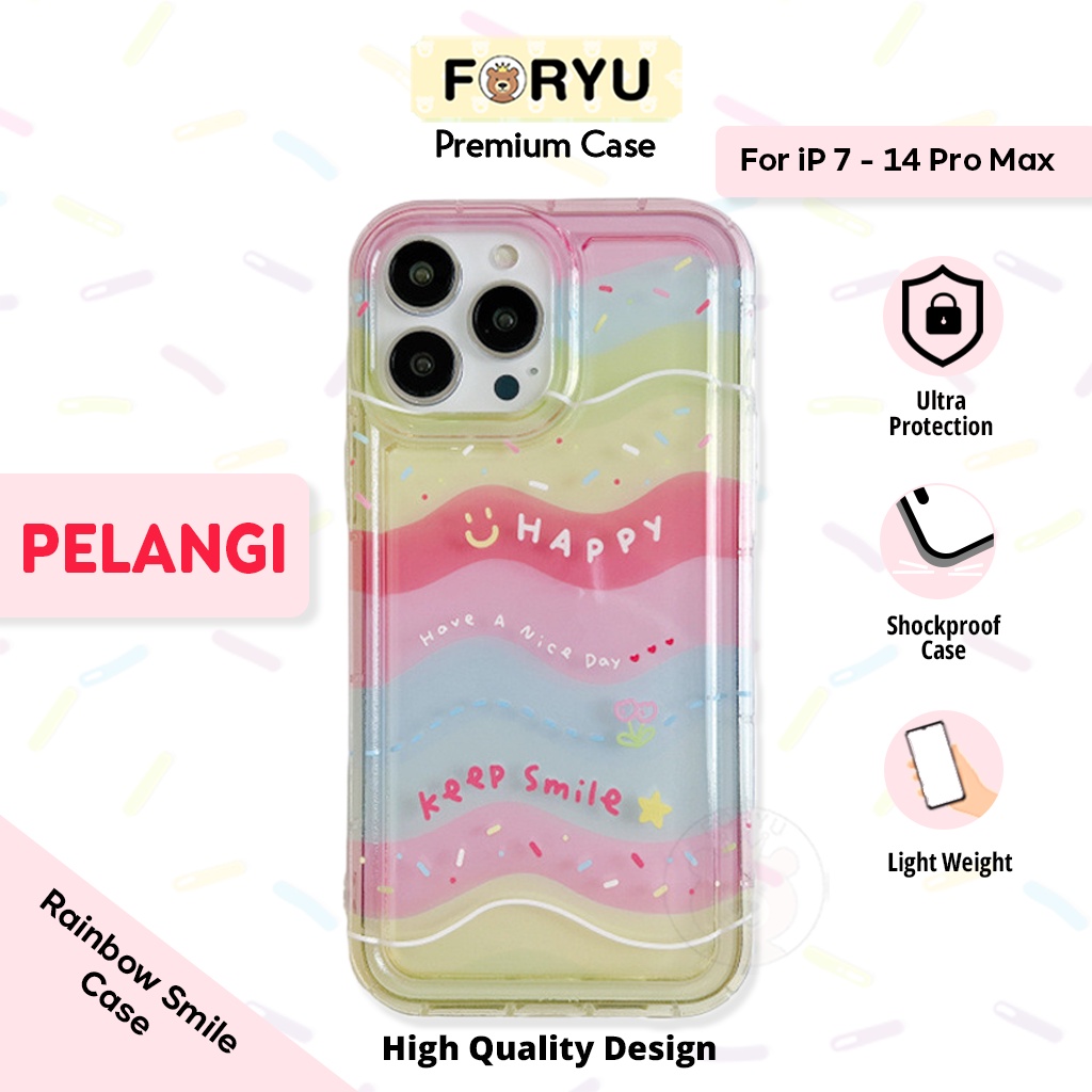 Jual Foryu Soft Case Rainbow Smile Clear Case TPU Shockproof Pelangi