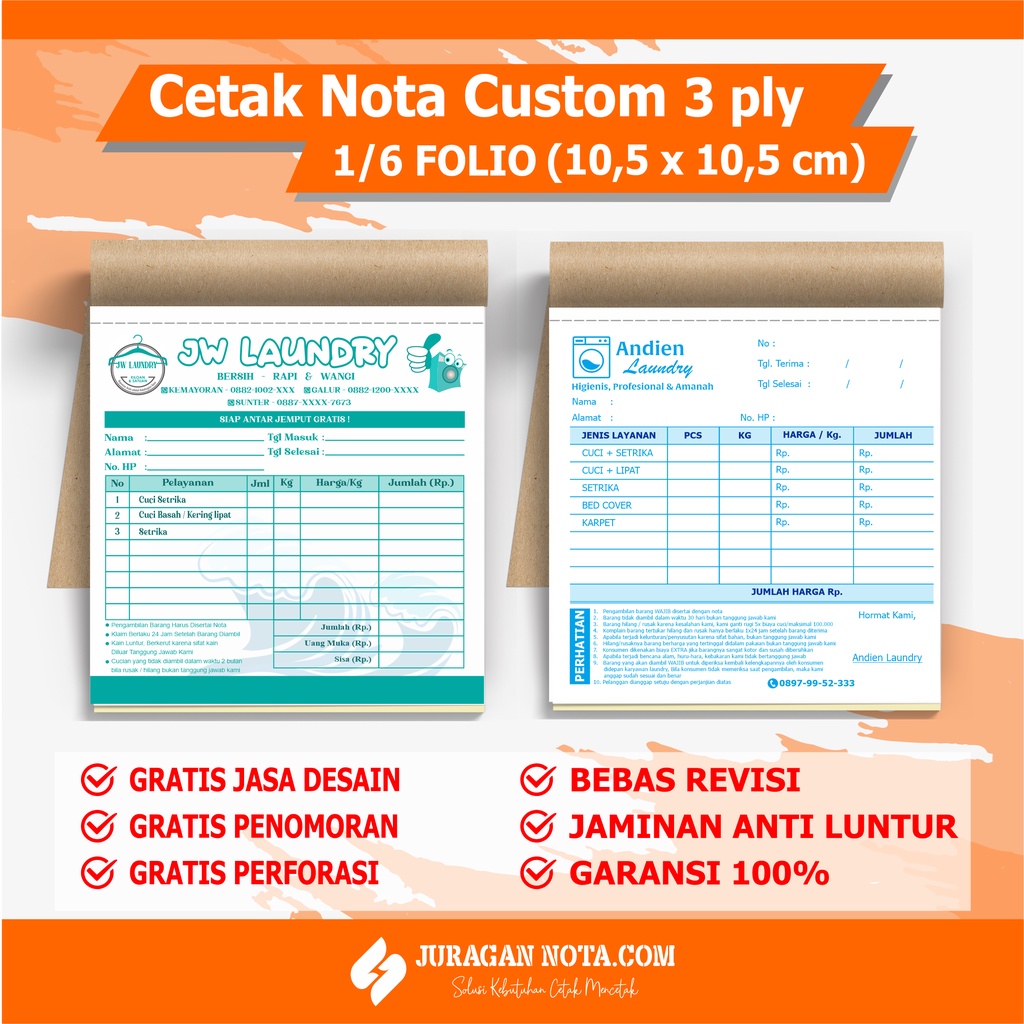 Jual Cetak Nota Custom Ply Rangkap Folio Bebas Desain Shopee Indonesia