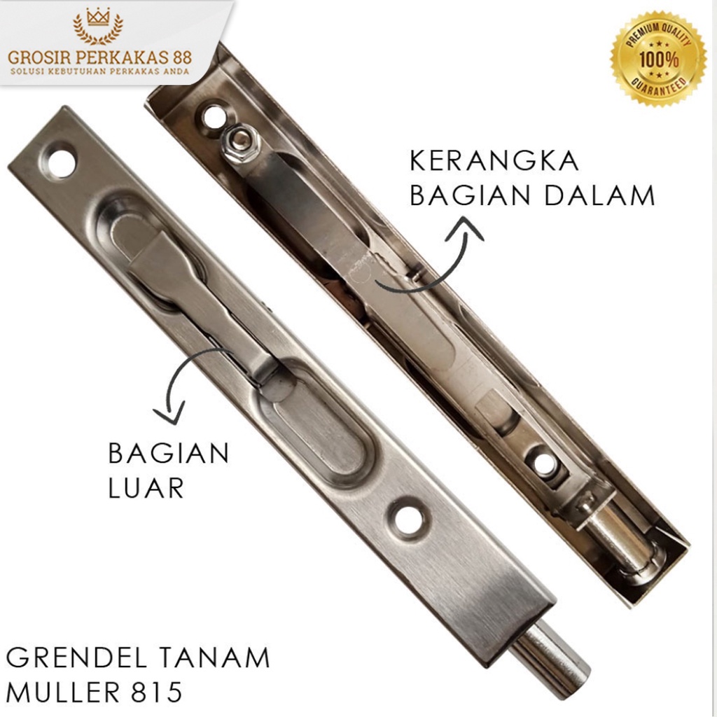 Jual Grendel Pintu Tanam Panjang Gerendel Kupu Tarung Stainless Muller Slot Pengunci Inch