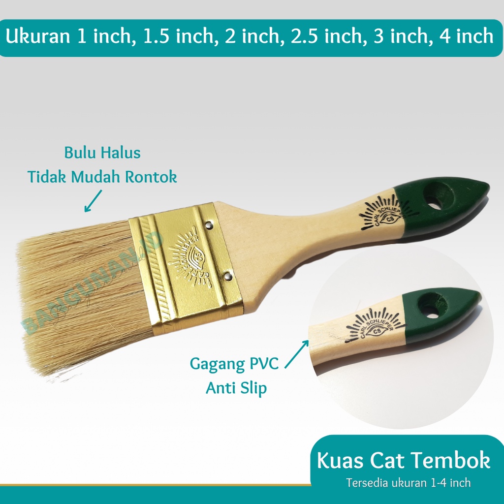 Jual Kuas Cat Tembok Tebal Gagang Kayu Inch Merk Carl Schlieper