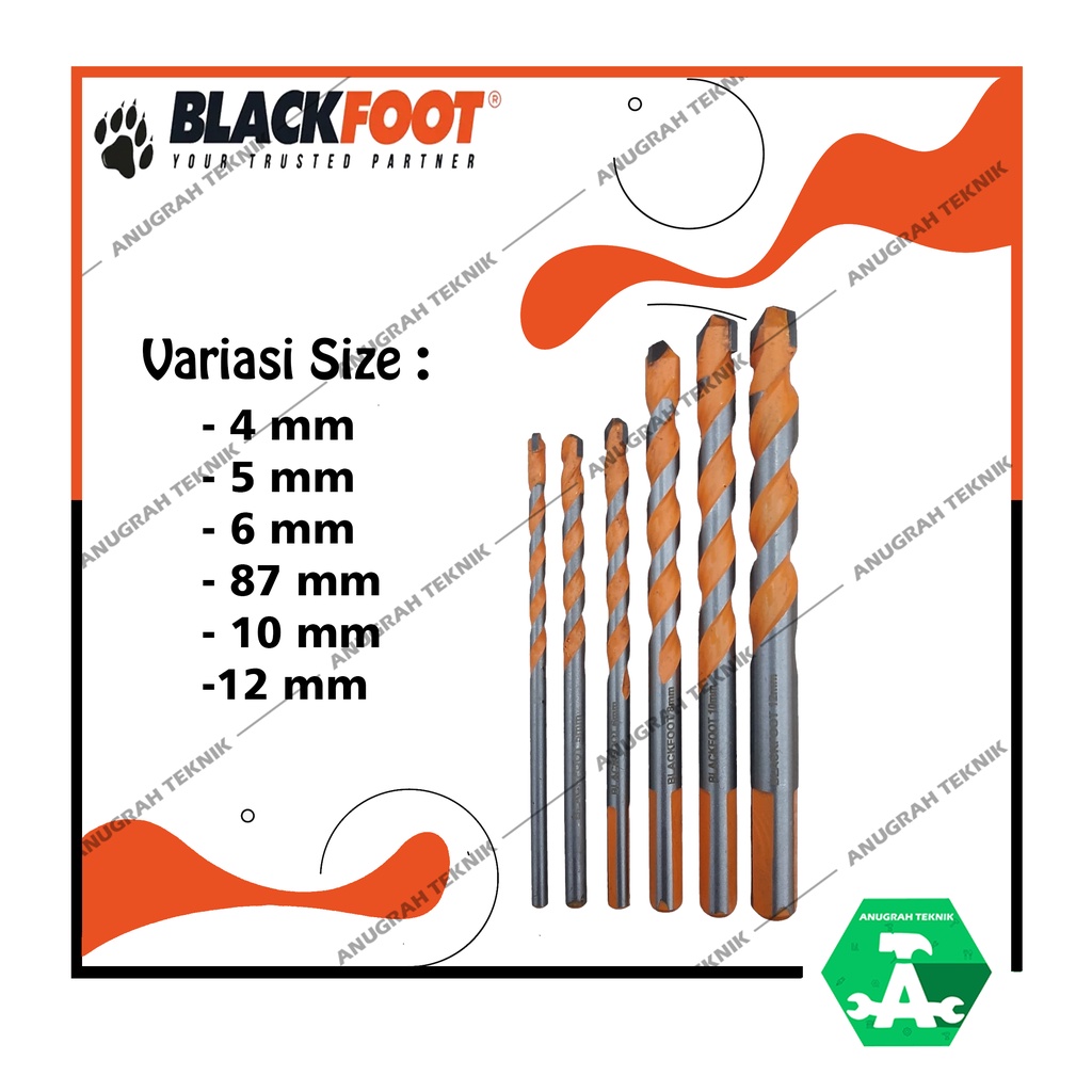 Jual Blackfoot Mata Bor Multi Purpose Semua Ukuran Mata Bor