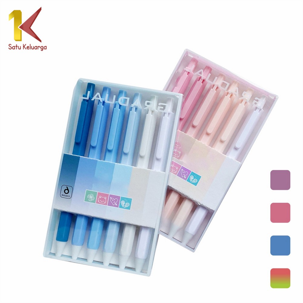 Jual Satu Keluarga Pulpen Gel Mekanik In Motif Polos Warna Pastel