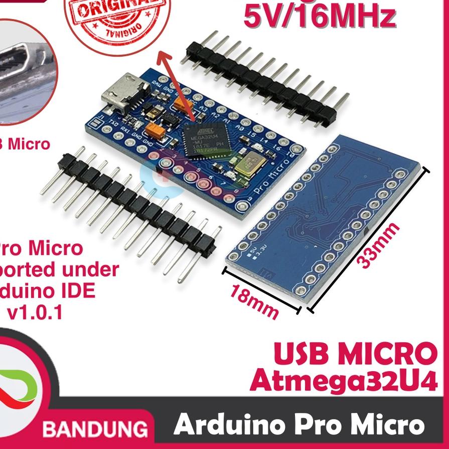 Jual ARDUINO PRO MICRO ATMEGA32U4 5V 16HZ MICRO USB BOARD ☋ | Shopee ...