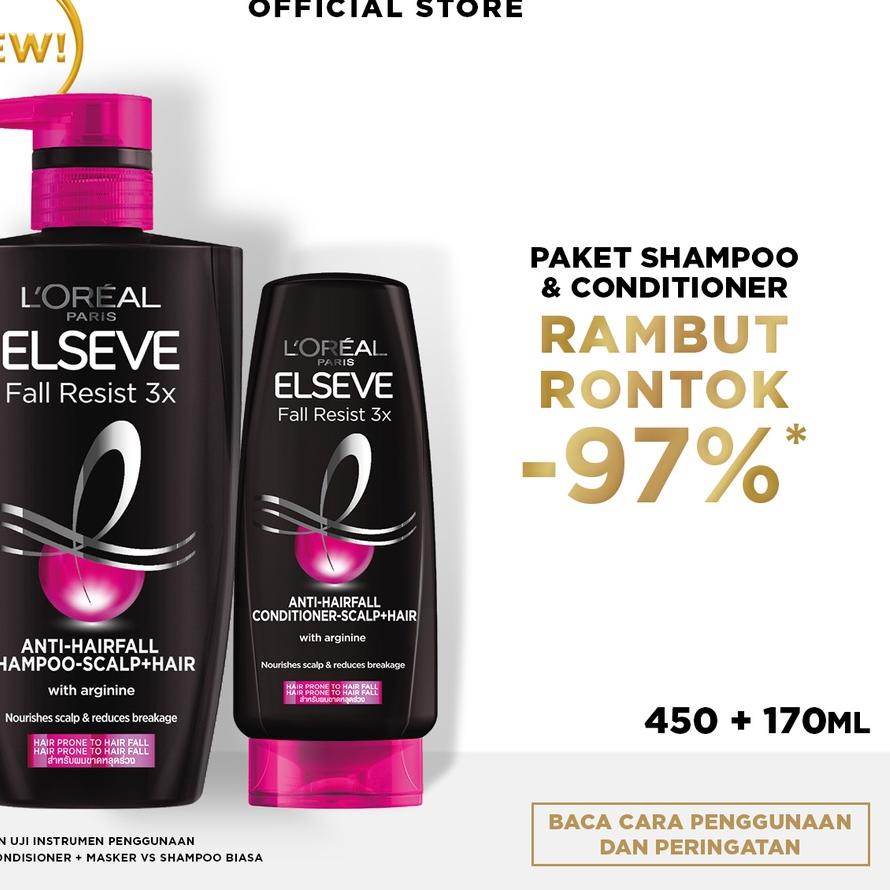 Jual [Paket Loreal Paris Elseve Fall Resist 3x Anti Rontok] Shampoo 450 ...