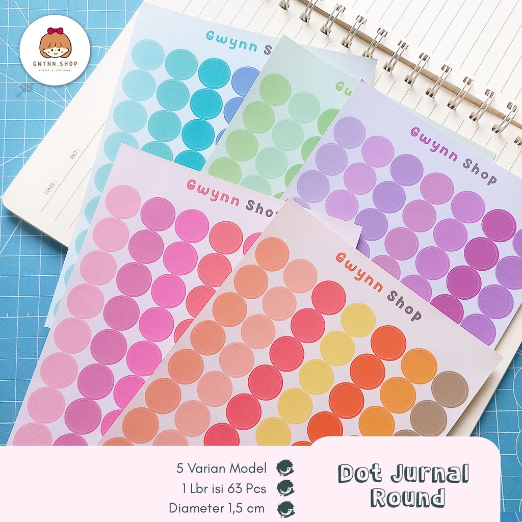 Jual Stiker Jurnal Bulat | Stiker Round Aesthetic | Stiker Sheet ...