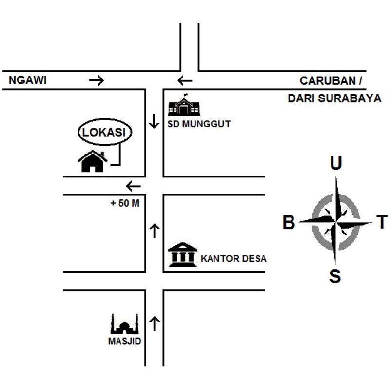 Jual denah lokasi undangan / denah rumah / denah lokasi acara / denah