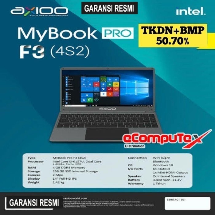 Jual Laptop Axioo Mybook Pro F S I Gb Gb Fhd Ips Tkdn